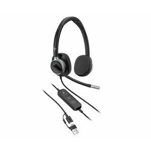 Poly Mission 600 625 Wired Over-the-head, On-ear Stereo Headset - Black - Microsoft Teams Certification - Binaural - Supra
