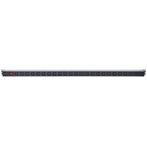 19" 1U PDU 8-way EU, C13 Outlets, Rear C20 Input, Anti-Shedding, Power Distribution Unit, 2m power cord (removeable), outp