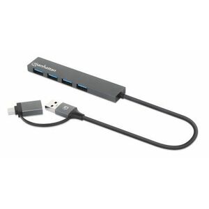 USB-C & USB-A Combo Dock/Hub, Ports (4): USB-A (x4), 5 Gbps (USB 3.2 Gen1 aka USB 3.0), External Power Supply Not Needed, 