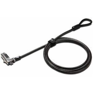 Kensington Slim NanoSaver Cable Lock For Notebook, Computer - Resettable - 4-wheel - Combination Lock - Carbon Steel - For