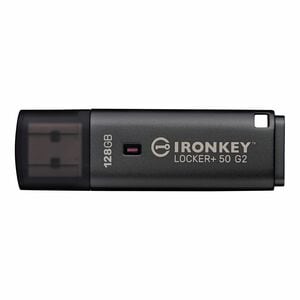 IronKey Locker+ 50 G2 USB Flash Drive - 128 GB - USB 3.0, USB 3.1 - 145 MB/s Read Speed - 115 MB/s Write Speed - 256-bit A