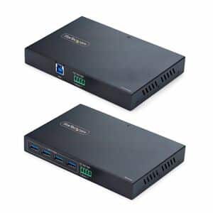 StarTech.com USB/Ethernet-Hub - USB Typ-B - 640 MB/s - Desktop, Webcam, Workstation - Schwarz - TAA-konform - 7 Total USB 