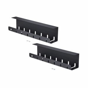 StarTech.com Lot de 2 Bacs de Gestion de Câbles sous Bureau, longueur 106cm (53cm par Bac), Style Rainuré, Installation à 