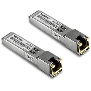 TRENDnet TEG-MGBRJ/2 SFP - 1 x RJ-45 1000Base-T Network LAN - 2 Pack - TAA Compliant - For Data Networking, Optical Networ