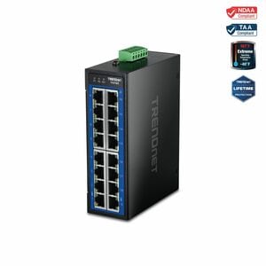 16PORT INDUSTRIAL GIGABIT DIN-RAIL SWITCH
