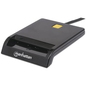 USB-A Contact Smart Card Reader, 12 Mbps, Friction type compatible, External, Windows or Mac, Cable 105cm, Black, Three Ye