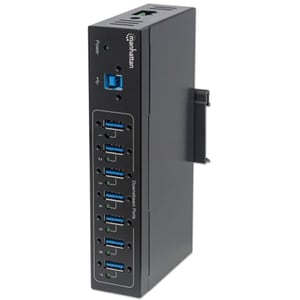 Manhattan USB-A 7-Port Hub Industrial, 7x USB-A Ports, 5 Gbps (USB 3.2 Gen1 aka USB 3.0), 20 kV ESD Protection, A/C, Bus a
