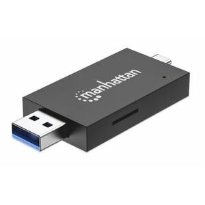 USB-A / USB-C combo Multi-Card Reader/Writer, 5 Gbps (USB 3.2 Gen1 aka USB 3.0), Male to microSD and SD/MMC Slots, Mini Fo