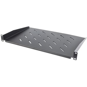 19" Cantilever Shelf, 1U, Shelf Depth 350mm, Vented, Max 25kg, Black, Three Year Warranty - Steel - 25 kg Static/Stationar