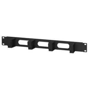 19" Cable Management Panel, 1U, 4 short plastic rings, Black - Cable Management Panel - 1U Rack Height x 19" Panel Width -