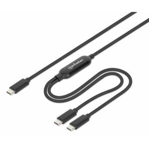 Dual USB-C to USB-C Charging Cable, 100W, 2m, Male to Two Males, Smart Power Splitter Cable, Charges Two Devices from One 