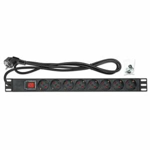 Intellinet PDU - CEE 7/7 (SCHUKO) - 8 x Schuko CEE 7/3 - 16 A - 230 V AC Input - Overload Protection, Double Pole - 1U - 2