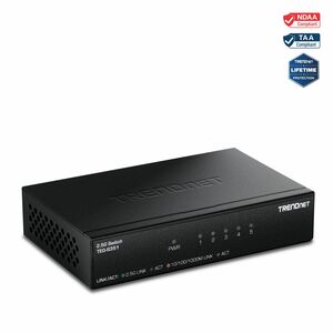 Commutateur Ethernet TRENDnet TEG-S351 5 Ports - 2.5 Gigabit Ethernet - 2.5GBase-T - Conforme aux normes TAA - 2 Couche su