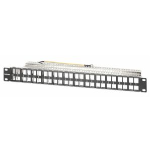19" 48-Port Shielded Blank Patch Panel, 1U, Unloaded 19-inch Rackmount Keystone Panel for High-density Installations, Remo