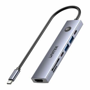 uHUB S7 Pro 7-in-1 5Gbps USB-C Hub with Screen On/Off button Supports 4K60Hz PD 100W SD/microSD card reader