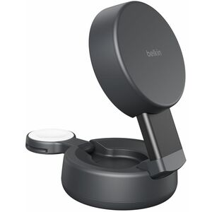 Belkin UltraCharge Pro Induktionsladegerät - Dunkelgrau - für Qi2-fähiges Gerät, iPhone, Smartwatch, MagSafe-fähiges Gerät