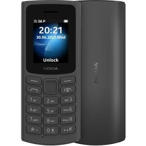Nokia 105 4G 128 MB Feature Phone - 6.1 cm (2.4") TFT LCD QVGA - 64 MB RAM - 4G - Black - Bar - UNISOC T127 SoC - 2 SIM Su