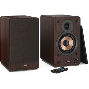 Sharp 2-WegeRegal-Lautsprecher Lautsprecher - 60 W RMS - Braun - Bluetooth - Kabellose Lautsprecher