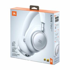 JBL Live 780NC Wired/Wireless Over-the-head, Over-the-ear Stereo Headset - White - Binaural - Circumaural - Bluetooth - 32