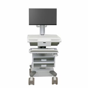 Ergotron Mosaic Medical Cart - 2-Tiers - TAA Compliant - 2 Drawer (1x1) - 19.50 kg Load Capacity - 4 Casters - 127 mm Cast
