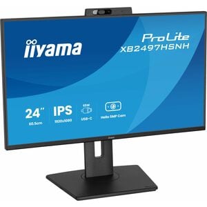 iiyama ProLite XB2497HSNH-B1 24" Class Webcam Full HD LED Monitor - 16:9 - Matte Black - 60.5 cm (23.8") Viewable - In-pla