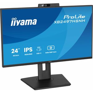 iiyama ProLite XB2497HSNH-B1 24 Zoll Klasse Webcam Full HD LED-Monitor - 16:9 Format - Mattschwarz - 60,5 cm (23,8 Zoll) V