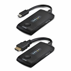 StarTech Wireless USB-C to HDMI Extender for Meeting Rooms, 4K 60Hz, 65ft Range, USB Powered, Plug-and-Play Tx and Rx Kit 