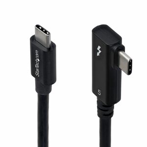 StarTech 2.6ft (80cm) Right Angle Thunderbolt 5 Cable, 80Gbps/120Gbps, 240W PD, 8K 60Hz, Certified Thunderbolt Cable - Cer