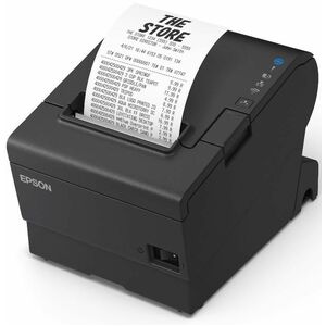 HP POS System Thermal Transfer Printer - Monochrome - Desktop - Receipt Print - Ethernet - USB - Serial - With Cutter - Bl