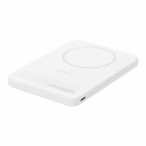 Belkin BoostCharge Power Bank - White - For Qi2-enabled Device, iPhone - 5000 mAh - 20 W - USB Type-C Connector - 1 x USB 
