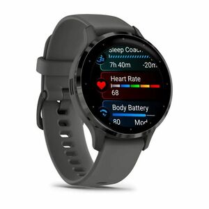 Garmin Venu 3S Smart Watch - 41 mm Case Height - 41 mm Case Width - Pebble Grey Case Color - Black Band Color - Stainless 