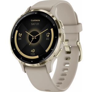 Garmin Venu 3S Smart Watch - Round Case Shape - 41 mm Case Height - 41 mm Case Width - Soft Gold Stainless Steel Body Colo