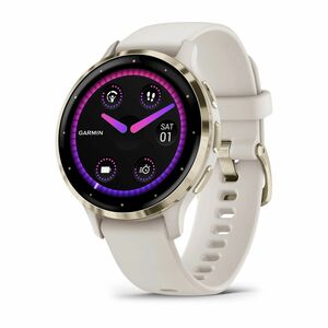 Garmin Venu 3S Smart Watch - Round Case Shape - 41 mm Case Height - 41 mm Case Width - Soft Gold Stainless Steel Body Colo