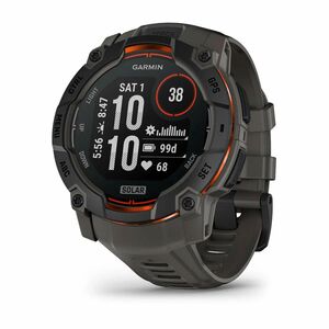 Garmin Instinct 3 Smart Watch - Black Body Color - Charcoal Band Color - Aluminium Body Material - Fiber Reinforced Polyme