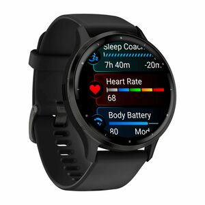 Garmin Venu 3 Smart Watch - 45 mm Case Height - 45 mm Case Width - Slate, Black Case Color - Black Band Color - Stainless 