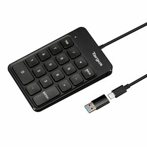 Targus AKP13GL Keypad - Cable Connectivity - USB Type C, USB Type A Interface - Black - Windows, macOS, ChromeOS - PC, Mac