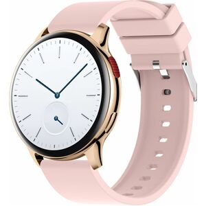 Carneo Heiloo HR+ 2nd Gen Smart Watch - 10 mm Case Thickness - 44 mm Case Width - Silver, Gold Body Color - Pink Band Colo