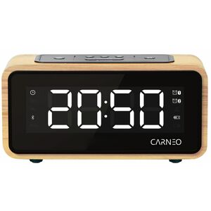 Carneo CF90 Counter Clock Radio - 2 x Alarm - FM - USB - Speaker - Built-in Battery - Battery Rechargeable