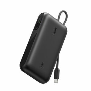 Belkin BoostCharge Stromspeicher - Schwarz - 10000 mAh - 45 W - Integriertes Kabel - Schwarz