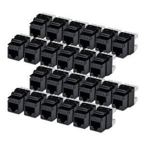 StarTech.com Jack Keystone Cat6, Lot de 24 Prises Ethernet RJ45 Keystone, Prise Murale UTP Cat6, Connecteur à 180° 110 Pun