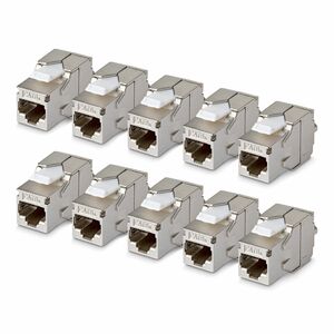 StarTech.com Gold Plated Network Connector - 10 / Pack - TAA Compliant - 1 x RJ-45 Network - Female - Shielding - Silver