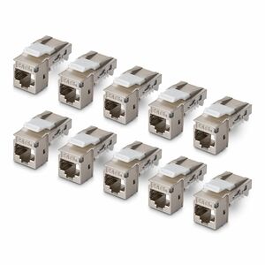StarTech.com Gold Plated Network Connector - 10 / Pack - TAA Compliant - 1 x RJ-45 Network - Female - Shielding - Silver