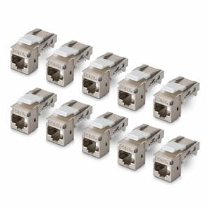 StarTech.com Gold Plated Network Connector - 10 / Pack - TAA Compliant - 1 x RJ-45 Network - Female - Shielding - Silver