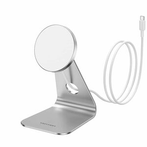 Vention FGE Induction Charger - Silver - For iPhone, Mobile Device - 9 V, 12 V Input - Input connectors: USB - Foldable