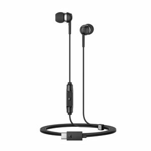 Sennheiser CX 80U 有线 耳塞 立体声 耳机 - 黑 - 双声道 - 入耳式 - 28 欧姆 - 17 Hz 到 20 kHz - 120 cm 线缆 - 全向, 微机电（MEMS ）技术 麦克风 - 降噪 - C型 USB
