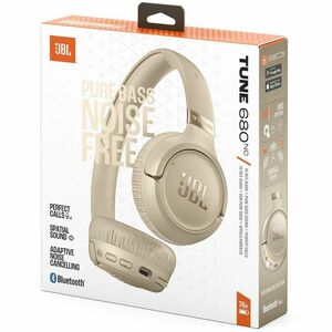JBL Tune 680NC Wired/Wireless Over-the-ear, On-ear, Over-the-head Stereo Headset - Beige - Binaural - Ear-cup - Bluetooth 