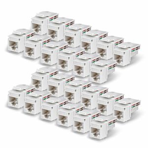 StarTech.com Jack Keystone Cat6, Lot de 24 Prises Ethernet RJ45 Keystone, Prise Murale UTP Cat6, Connecteur à 90° 110 Punc