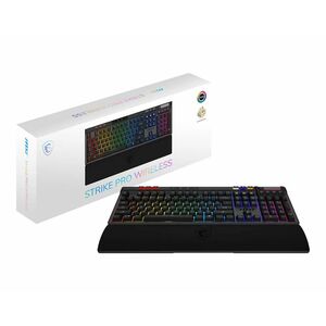 MSI STRIKE PRO WIRELESS Gaming Keyboard - Wired/Wireless Connectivity - Bluetooth/RF - 2.40 GHz - USB 2.0 Type C Interface
