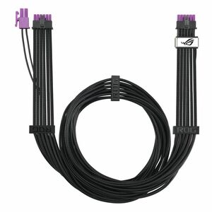 The ROG Equalizer is an etched 12V-2x6 PCIe cable that delivers balanced PSU-to-ROG Equalizer power to minimize current va