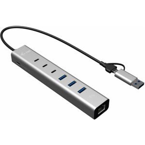i-tec USB/Ethernet Combo Hub - USB Type A, USB Type C - 640 MB/s - Notebook, Desktop - 7 Total USB Port(s)1 Network (RJ-45